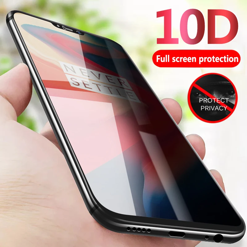 

10D Tempered Glass Film For OnePlus 7 Pro Privacy Anti-Glare Full Screen Protector For One Plus 6 6T 5 5T For 1+7 1+6 Protection