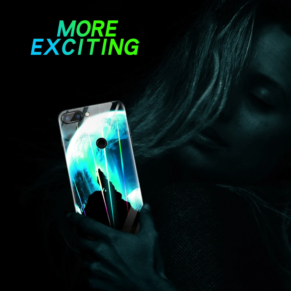 Tempered Glass Luminous Case For Xiaomi Mi 8 Lite Case on MI8 Lite Case Soft TPU Bumper Phone Cases For Xiaomi Mi 8 Lite Mi8Lite (7)