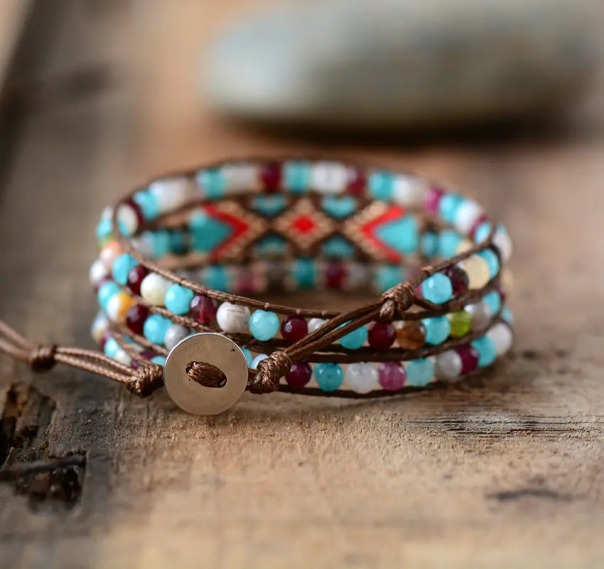 Цветной бисер, женский браслет в стиле бохо, натуральные камни, бисерный простой браслет, подарок на день рождения, Прямая поставка
