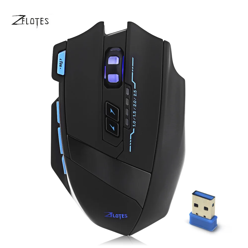 ZELOTES F 15 2500DPI Wireless Gaming Ergonomic Design Optical Mouse
