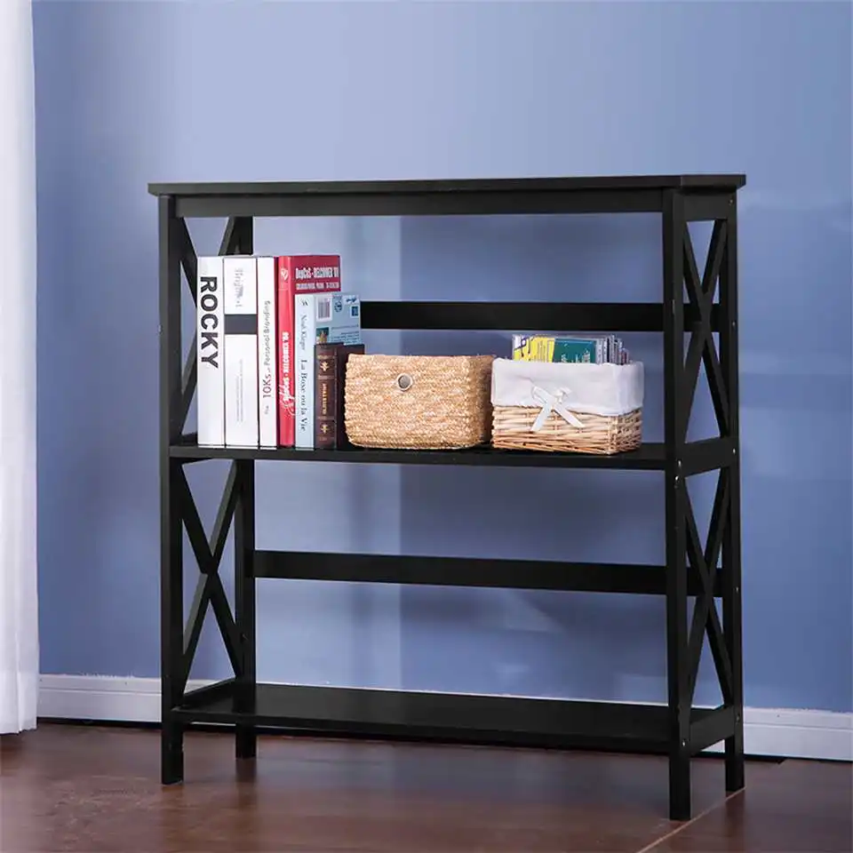 Merax WF019293BAA 5-الرف واسعة خزانة رف خشب ليفي متوسط الكثافة رف مكتب ملف حامل