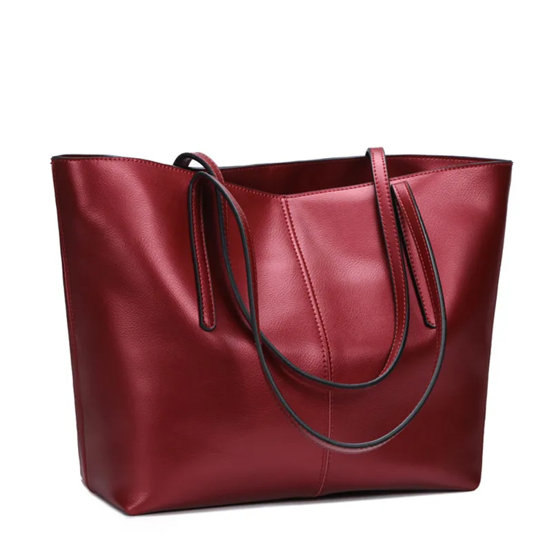 

New European and American Fashion Genuine Leather Large Capacity Casual Totes Luxury High Quality Shoulder Bags