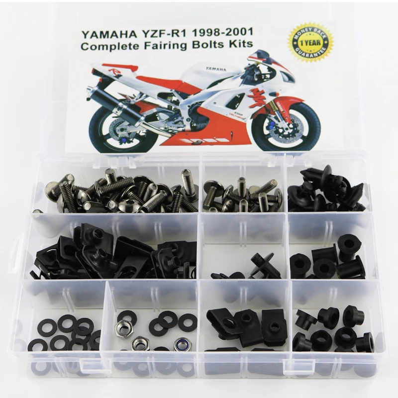 Для Yamaha R1 YZF-R1 1998 1999 2000 2001 мотоциклетные полный обтекатель Болты Комплект зажимы шурупы OEM Сталь - Цвет: Titanium