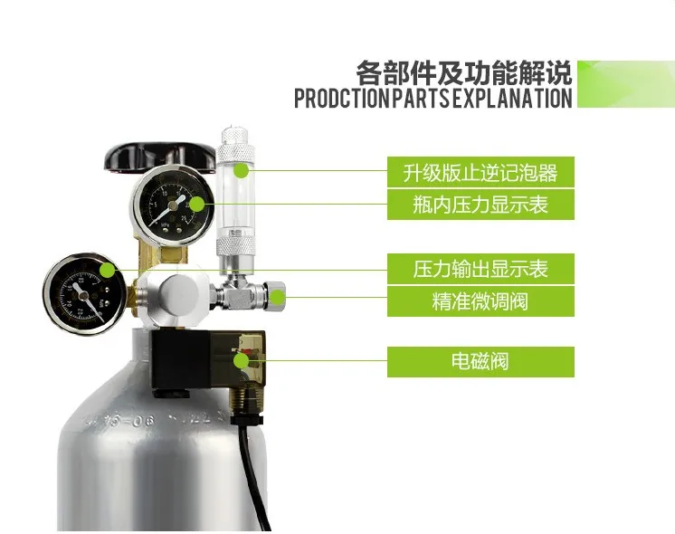 Аквариум CO2 регулятор m22-14 W21.8 интерфейс обратный клапан счетчик пузырьков Магнитный Соленоидный клапан воды завод бак CO2 контроль