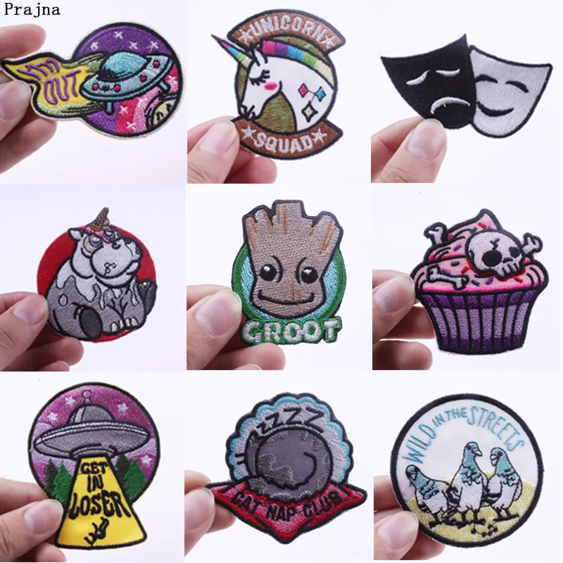 

Prajna Guardians Of The Galaxy Iron On Patches For Clothing Unicorn Groot Embroidered T-Shirt Applique On Clothes Naszywki F