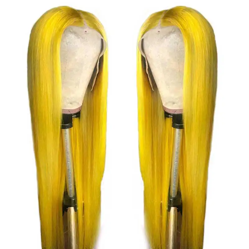 

Yellow Pink Purple Glueless Lace Front Human Hair Wigs Pre Plucked Straight Lace Front Wig Remy 13*4 Wigs For Black Women SAY ME