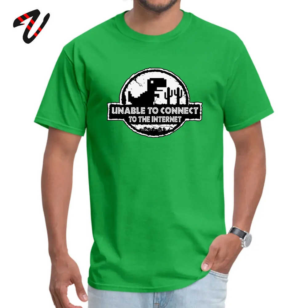 Dinosaur Google Chrome April FOOL DAY 100% Cotton O-Neck Tops & Tees Short Sleeve Camisa Tee-Shirt Graphic Geek T-shirts Dinosaur Google Chrome 28848 green