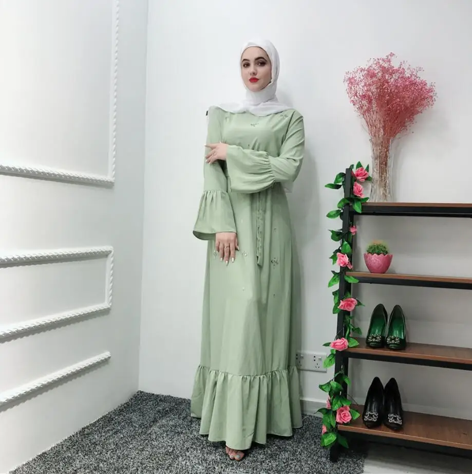 2019 модное классическое мусульманское платье с бисером и ислам Дубаи ручной работы a1207
