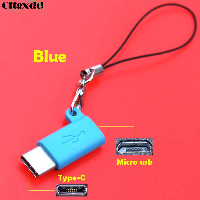 Cltgxdd Micro USB Женский Тип C Мужской кабель адаптер Зарядка Синхронизация данных Поддержка OTG USB конвертер для samsung Xiaomi huawei - Цвет: blue