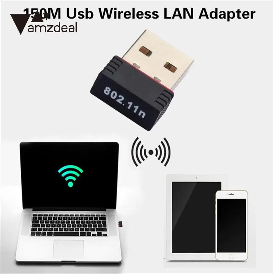 

amzdeal New 150M Wireless Adapter Mini USB Network Card 802.11n For Windows XP Vista WIN 7 WIN CE Wholesale price