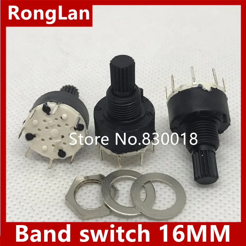 

[ BELLA]Green all-plastic band switch 16MM1 knife 2 knives 4 files 5 files 8 position rotary switch, 15 green floral axis--20pcs
