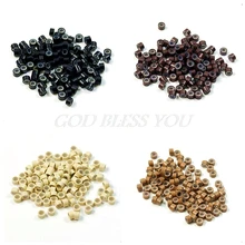 100 шт./лот Силиконовое микро кольцо перо волосы для наращивания Обжимные бусины коричневый черный хаки белый