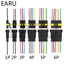 1 комплект AMP 1 P 2 P 3 P 4 P 5 P 6 P водонепроницаемый Электрический автоматический разъем штекер с провод для автомобильного мотоцикла