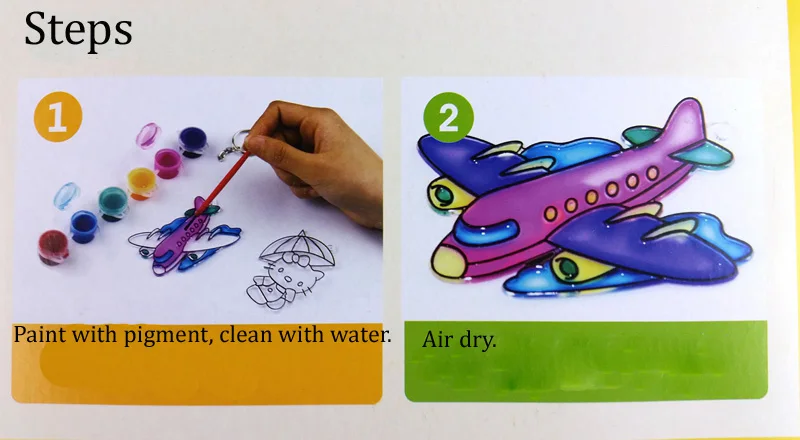 Light Painting Keychain Pigment Color Painting Child Diy Handmade,1lot=4Set, 1set=5 patterns Light Painting Keychain Pigment Color Painting Child Diy Handmade,1lot=4Set, 1set=5 patterns