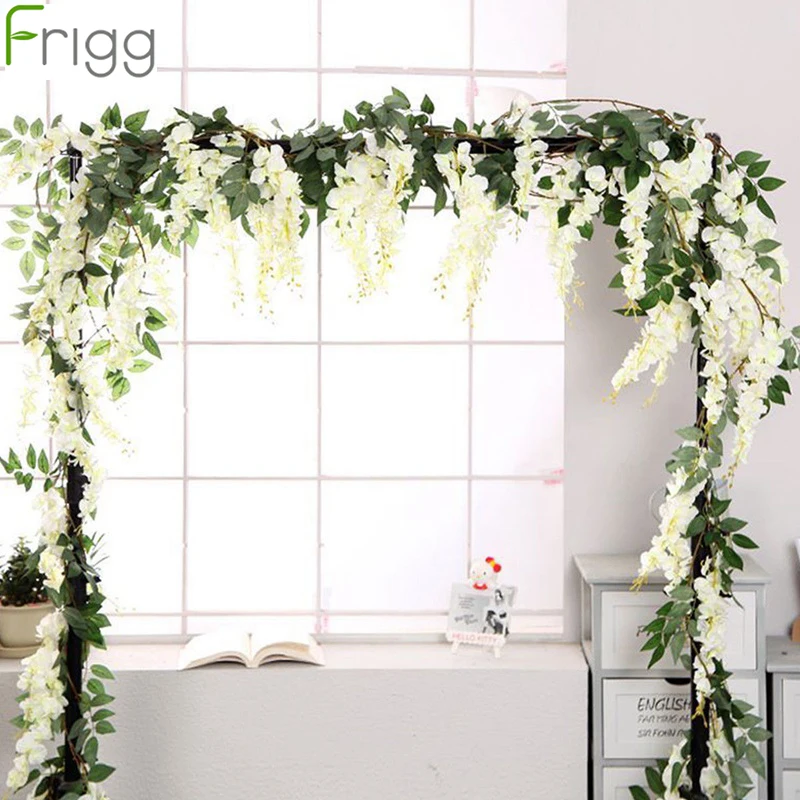 

Frigg 2M Artificial Wisteria Flower Vine Silk String Hanging Wall Decoration Outdoor Home Trailing Flower