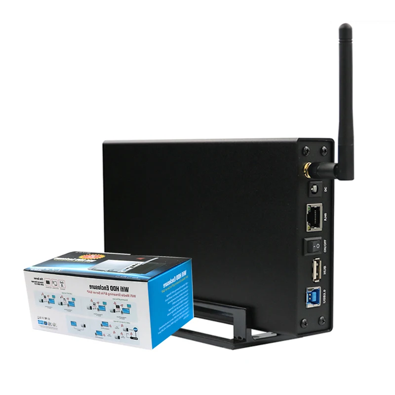 Koop Draadloze opslag hdd behuizing 3.5 #039; #039;sata wifi router signaal range expander RJ45 USB 3.0 st hard disk case blueendless