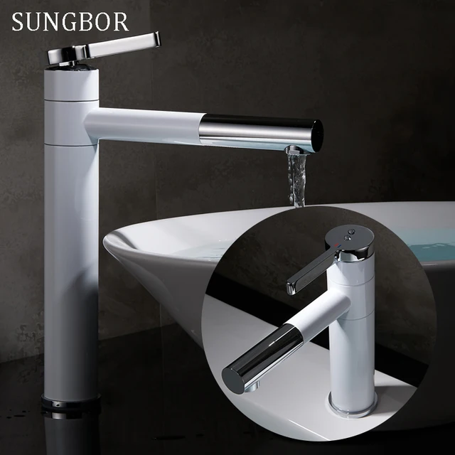 Best Price White Painted Pull-Out Kitchen Faucet Bathroom Mixer Sink Faucet Hot Cold Water 360 degree Rotate CF-9122R