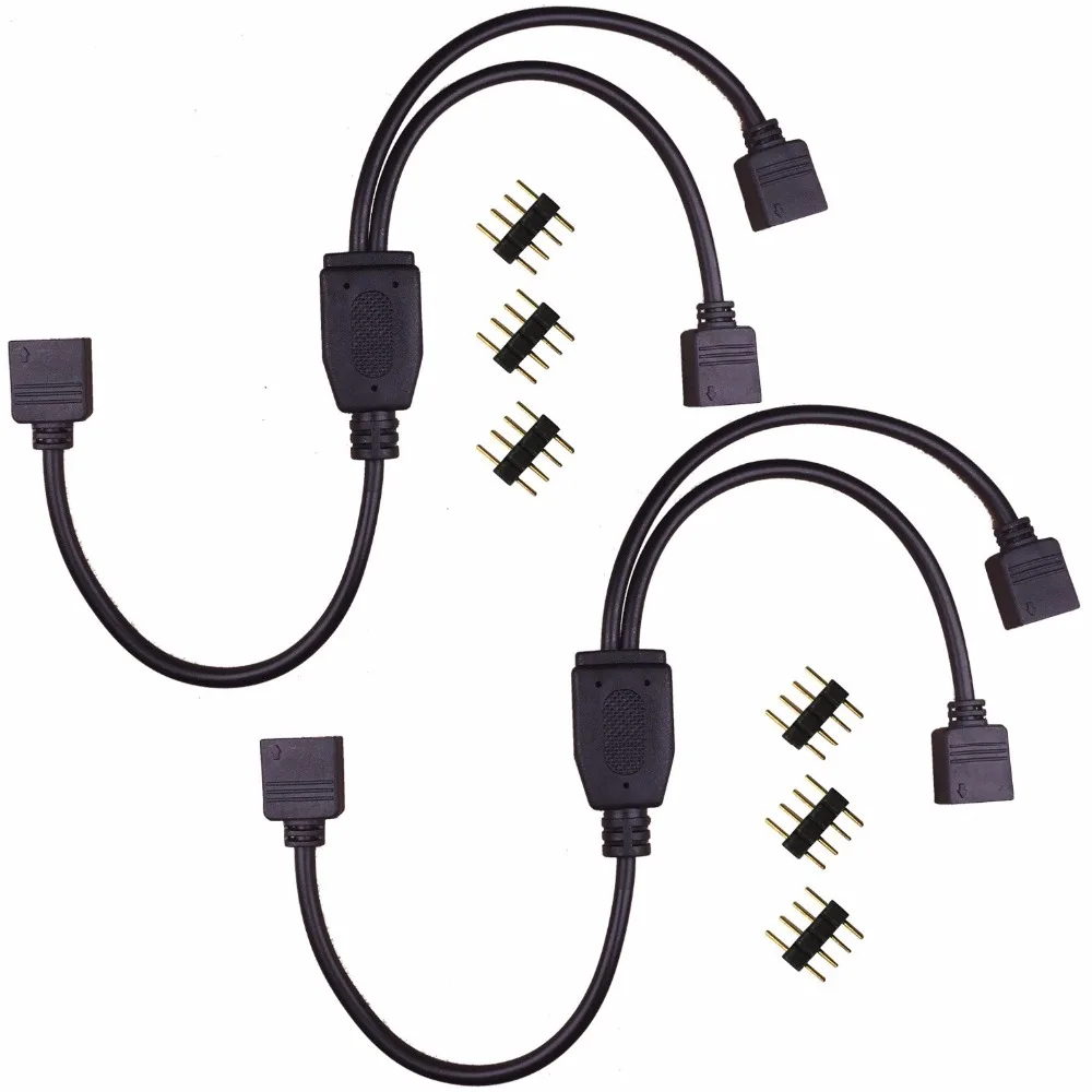 2X SMD5050 2835 SMD3528 RGB Светодиодная лента 4 Pin 1 2 сплиттер кабель гибкий LED разъем Wire 30cm