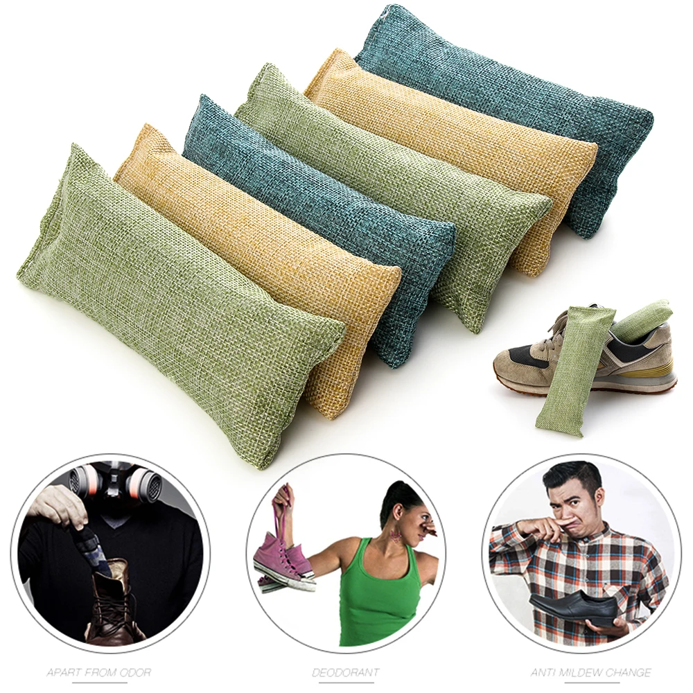 

2Pcs Bamboo Charcoal Bag Smelly Removing Activated Carbon Closets Shoe Deodorant Deodorize Desiccant Absorber