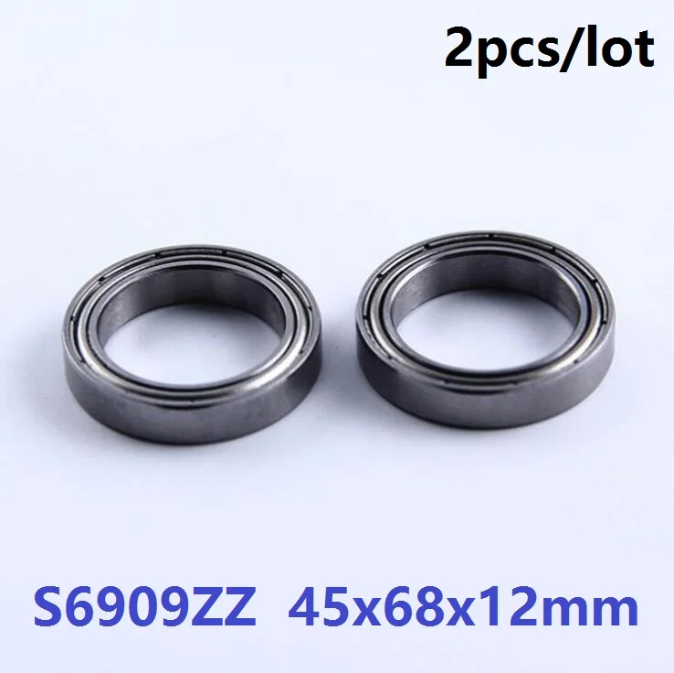 2 шт./лот ABEC 5 S6909ZZ S6909 ZZ подшипник 45x68x12 мм шарикоподшипник с глубоким желобом из