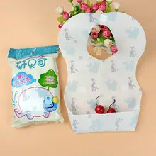 10 шт./пакет для новорожденных детей на открытом воздухе нагрудники для мальчиков и девочек стерильные одноразовые нагрудники, Детские Водонепроницаемые одноразовые нагрудники, детские складные нагрудники для кормления