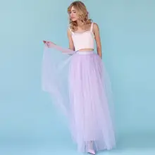 Высококачественное, лавандовое Тюлевое платье с лентой, длиной до талии, длина до пола, макси-юбка, индивидуальная юбка-пачка
