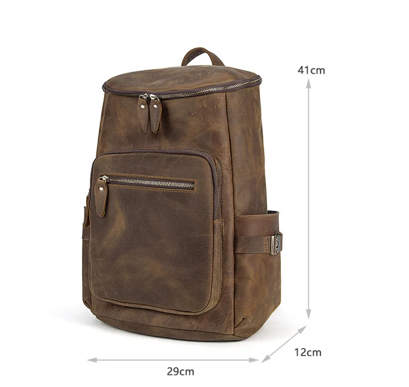 Taille du sac à dos en cuir Woosir grande capacité pour ordinateur portable 15,6"