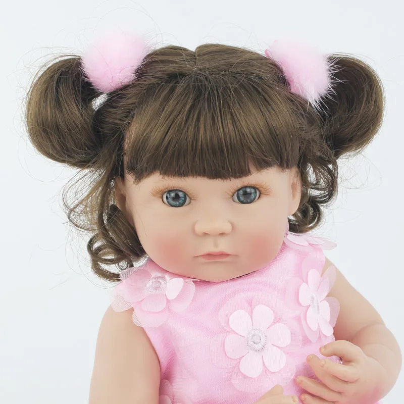 40cm Full Silicone Reborn Baby Doll Toy For Girls Vinyl Handmade Princess Mini Babies Doll Child Bathe Toy Collectible Art