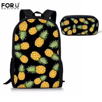 

FORUDESIGNS School Bags for Teenager Girls Pineapple Prints Children School Bag Primary School Boy Kids Students Schoolbag Set