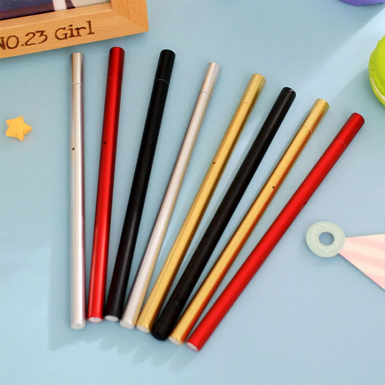 

4Pcs/set Metal Color Gel Pen Office And School Supplies Colored Gel Pens Cute School Supplies Kawaii Stationery Gel Pen Set