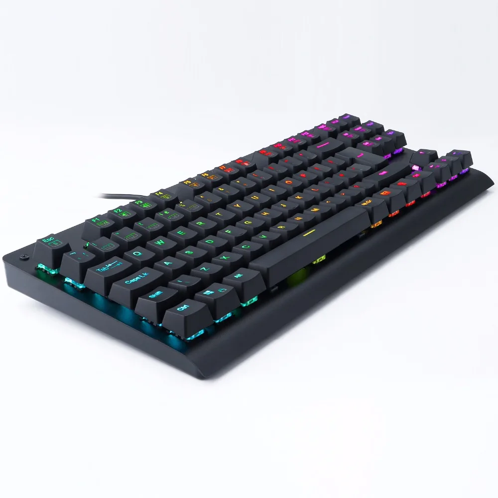 Механическая игровая клавиатура Z77 UK Layout TKL RGB со светодиодной подсветкой, игровая клавиатура с защитой от привидения, 88 клавиш, синие переключатели