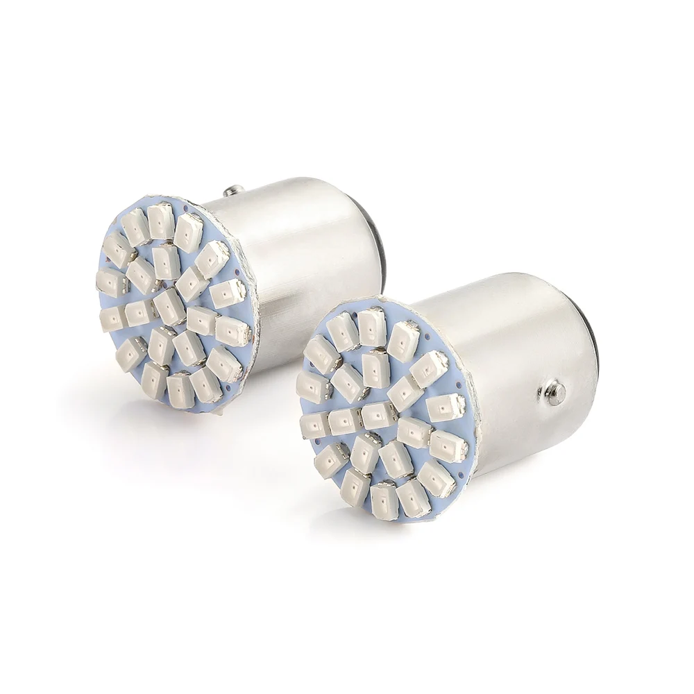 

2Pcs Car LED Light T25 1157 22 SMD Canbus Light Bulb White Red Yellow Tail Break Stop Turn Signal Light 6000K Car LED Lamp 12V