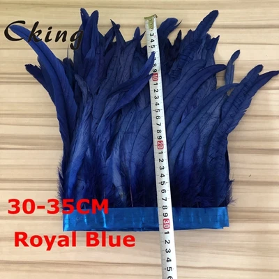 royal blue Cking 30-35 см отделка петушиным пером 12-14 дюймов 2 метров бирюзовый цвет; обувь синего цвета золото куриное перо отделка бахромой перья из петушиного хвоста перья - Цвет: royal blue