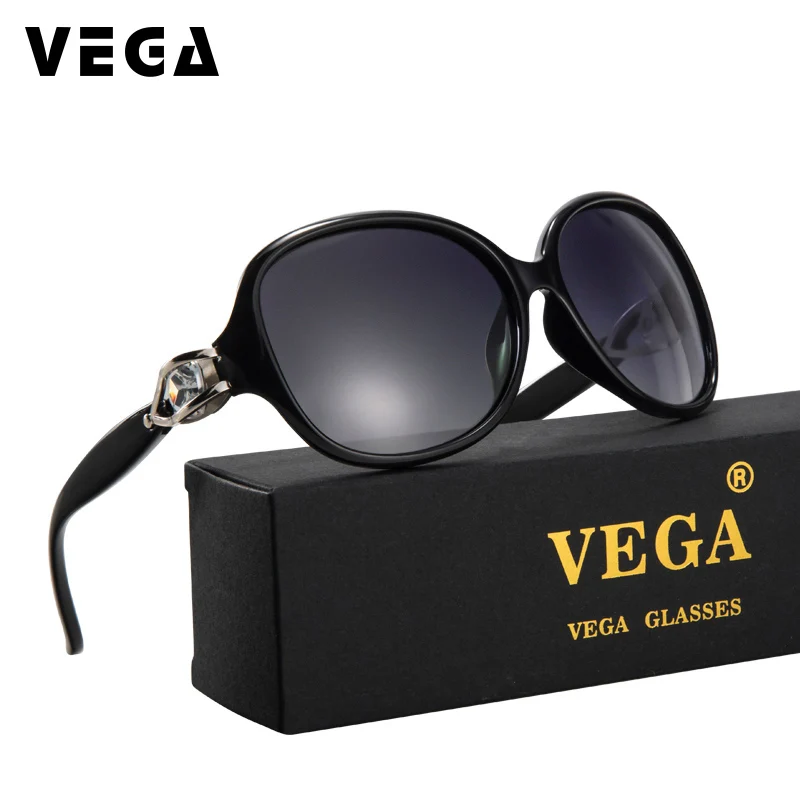 

VEGA Polarized Wrap around Rhinestone Sunglasses For Ladies Brand Designer Women Sunglasses Polarized Stunner Shades P8036