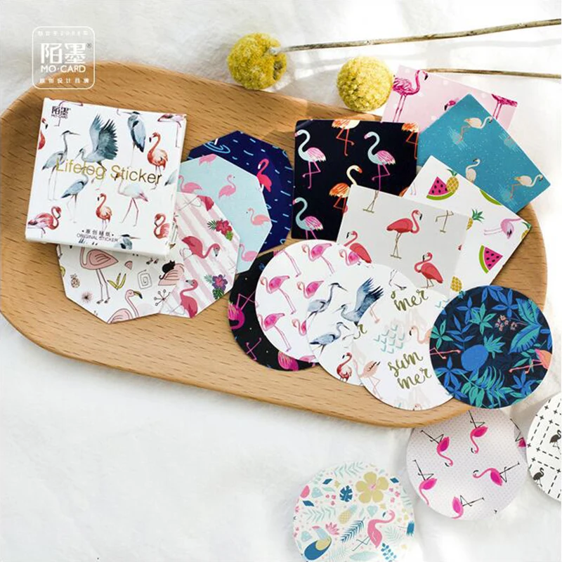 

45 Pcs/Pack Colored Flamingo Mini Diary Sticky Stickers Decoracion Scrapbooking Flakes DIY Office Stationery School Supplies