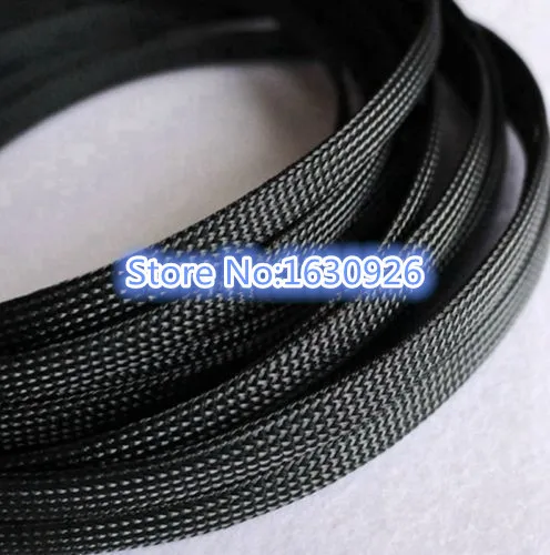 

free shipping 50m General Purpose Black 4mm Dia PET Nylon Braided Cable Sleeve