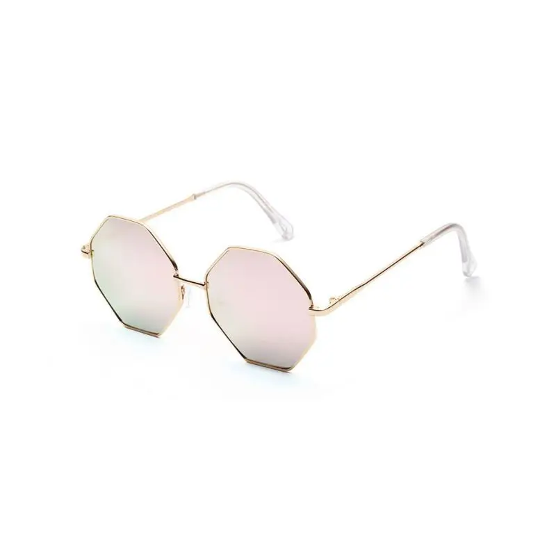Модные женские полигоновые солнцезащитные очки, фирменный дизайн, шестигранные солнцезащитные очки, женские солнцезащитные очки, голубые, розовые, прозрачные линзы, солнцезащитные очки для женщин - Цвет линз: D