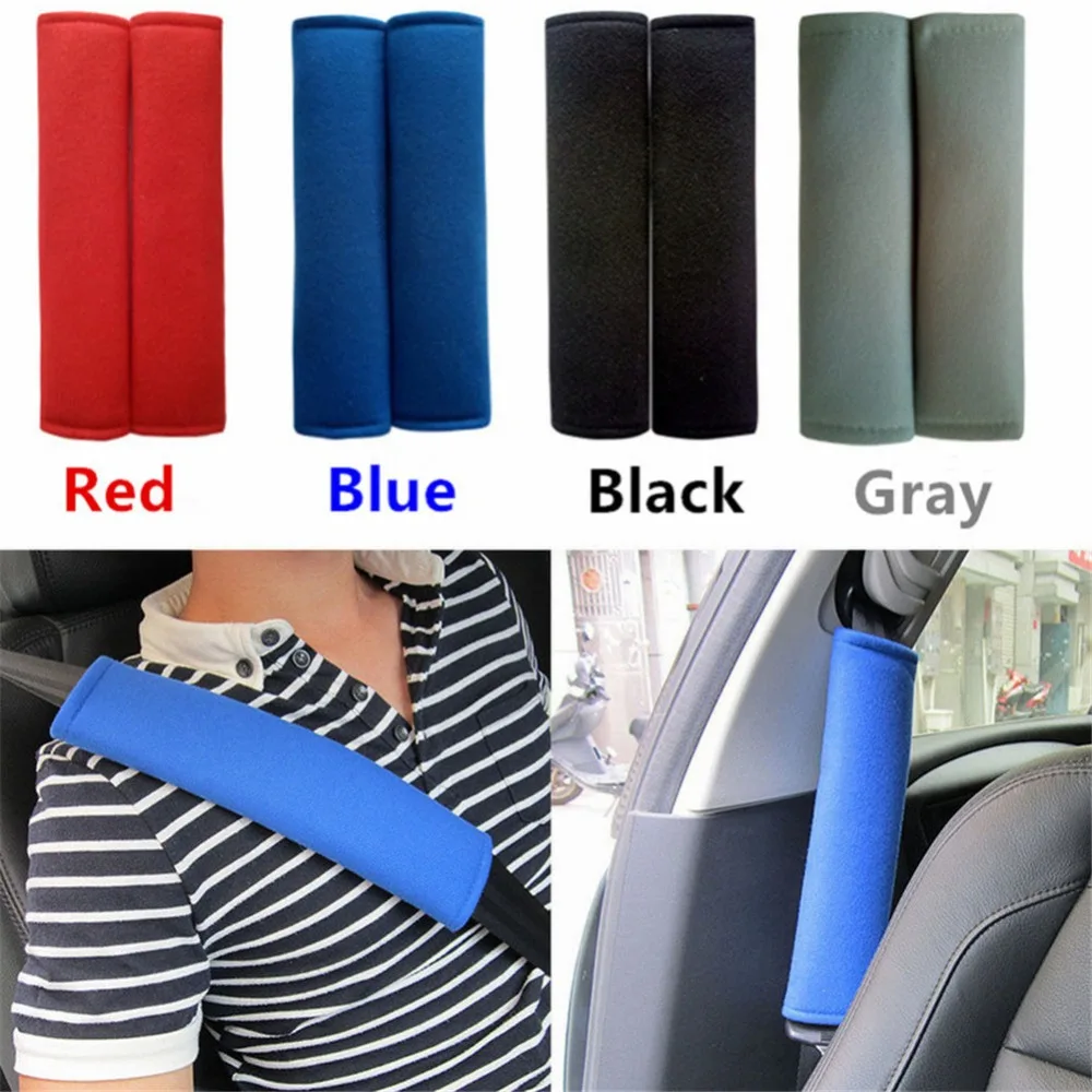 1 Pair Multi-Color Leather Car Seat Belt Shoulder Pads Cover Hardness Strap 
