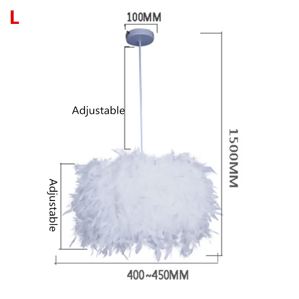Подвесной светильник с перьями, романтичный Сказочный светильник с перьями, подвесной светильник для спальни, гостиной, гостиной, E27, теплый светильник