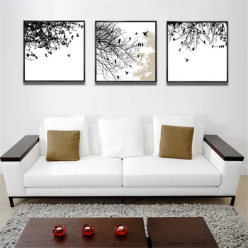 

YongHe Nordic Home Decorative Painting Abstract Birds Freedom Customizable Sizes Spray Painting wall deco Frameless Pictures