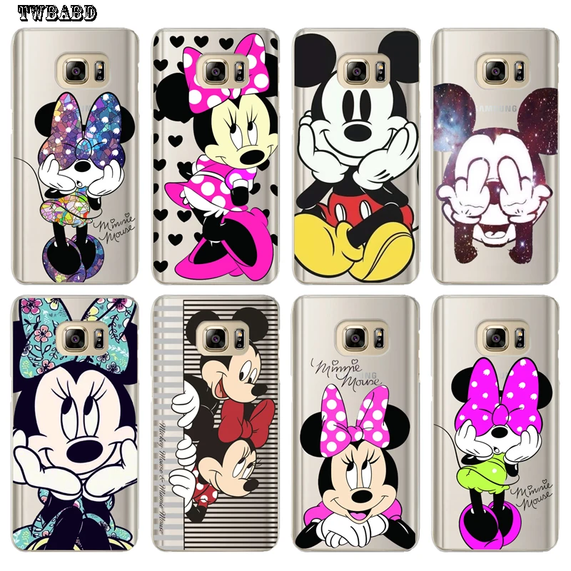 

For Cover Samsung A6 A7 A8 2018 A3 A5 A7 2016 J3 J5 J7 2017 Cute Minnie Mickey TPU for coque Samsung S7 Edge S8 S9 Plus
