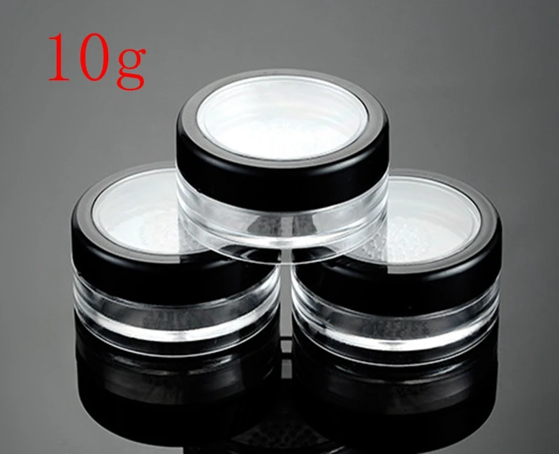 200pcs/lot 10g Loose powder jar cosmetic makeup powder puff box with