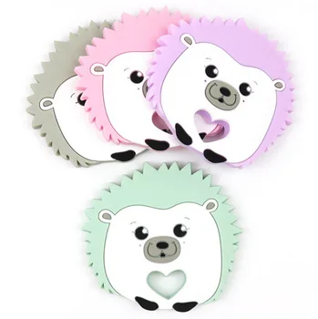 

DHL 200pcs Baby Silicone Teethers Cartoon Hedgehog Ring Teether BPA Free Infant Baby Silicone Toddle Teething Toys