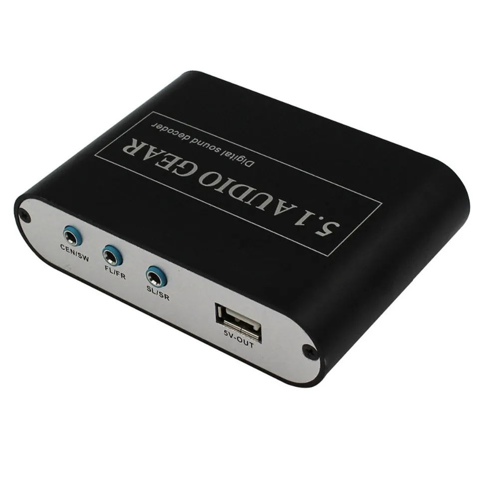 YKSO 5.1 CH Audio Decoder SPDIF Coaxial to RCA DTS AC36CH Digital Audio Converter LPCM To 5.1 Analog Converter         (9)
