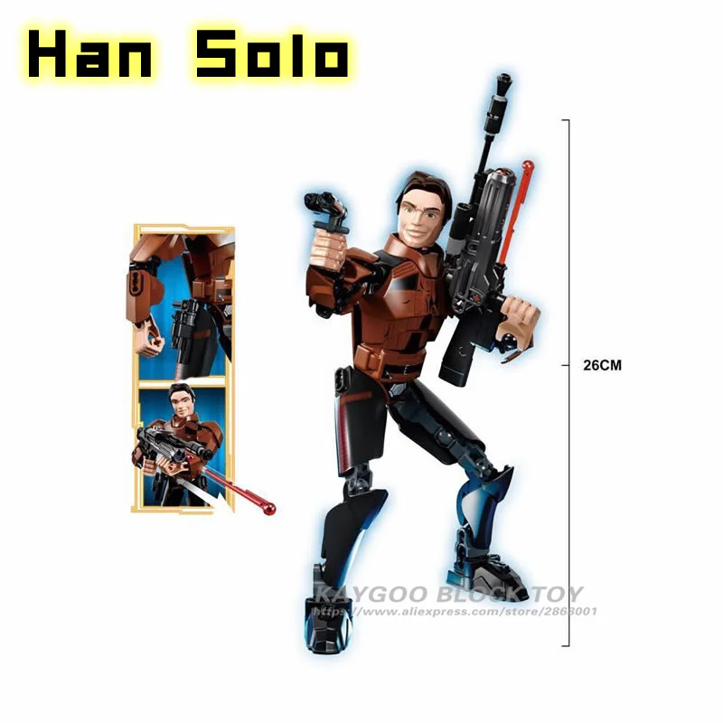 Звездные войны Buildable Figure Building Block Дарт Вейдер кило Боба Джанго Рен Фетт фигурка