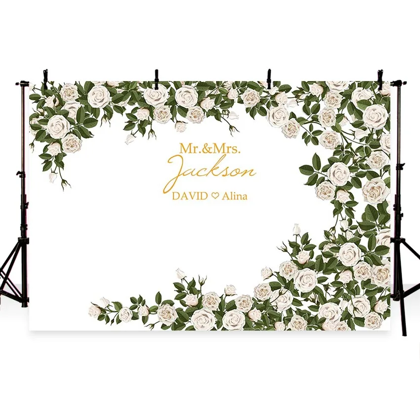 

MEHOFOTO background photography Spring white flower decoration wedding birthday custom party banner backdrop photo studio