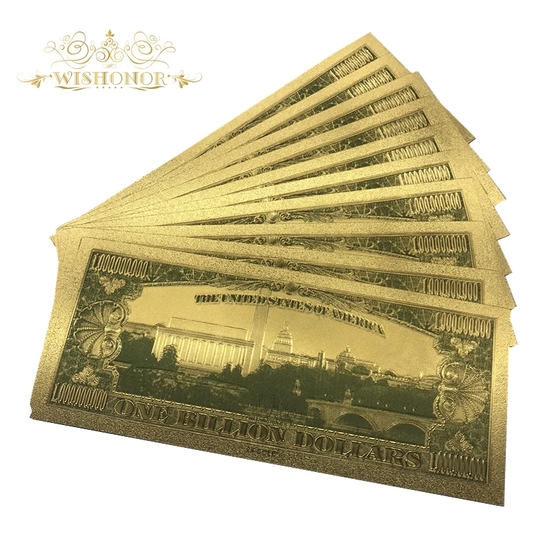 Wishonor цветные банкноты в американском долларах, банкноты, 1 миллион банкнот в 24 k позолоченные замечательные поделки для коллекции