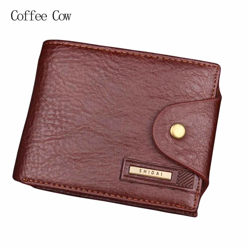 

Fashion Casual Men's Genuine Leather Wallets Soft Cowhide Hasp Solid Short Wallet, Multifunction Three Layer Folded Coin Purse