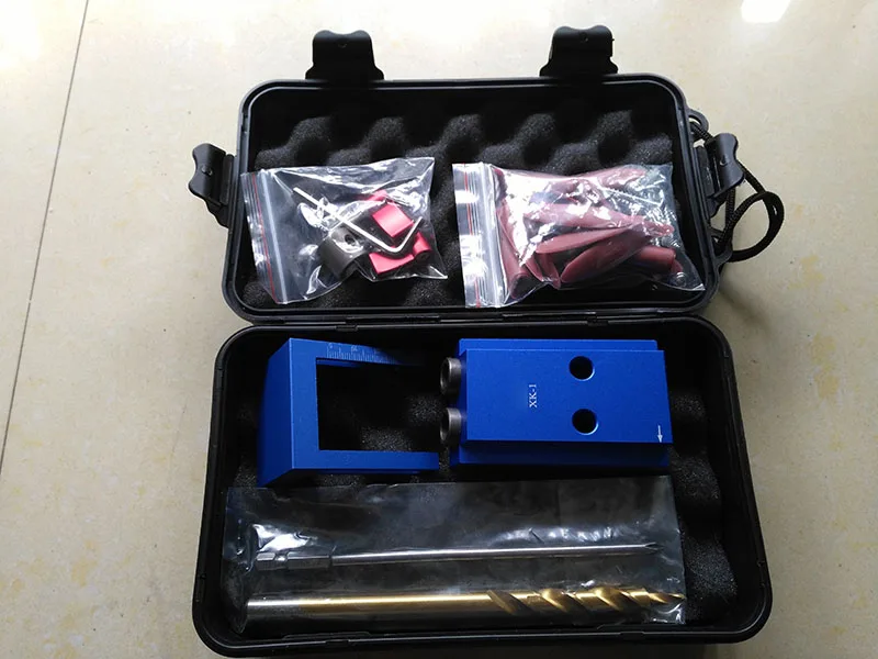  Wood Working Aluminium Alloy Mini Kreg Style Pocket Hole Jig Kit SystemJoinery with 3/8