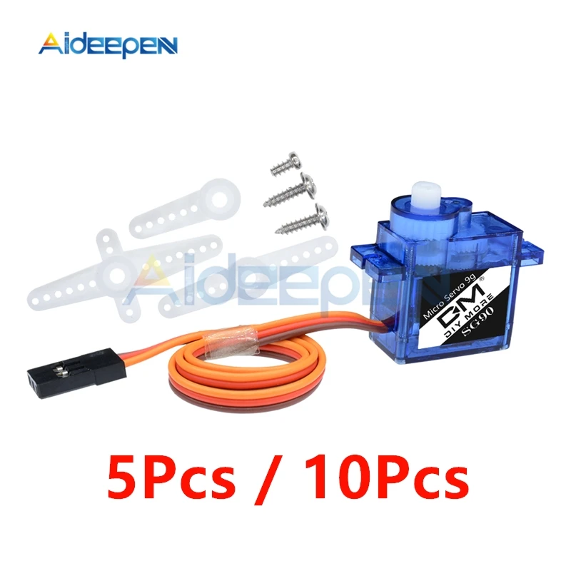 

5Pcs 10Pcs/lot SG90 9g Mini Micro Servo For RC for RC 250 450 Helicopter Airplane Car Drop High Output DC Motor Smart Electronic